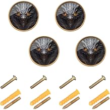 4 Pack Black Dragon Drawer Knobs,1-1/4 inch Round Decorative Drawer Pull Knob Handles Furniture Hardware,Knobs for Cabinets with Screw