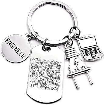 Engineer Keychain Circuit Board Electrical Electronic Design Computer Engineering Teacher Student Graduation Gift Computer Laptop Charms Keyring