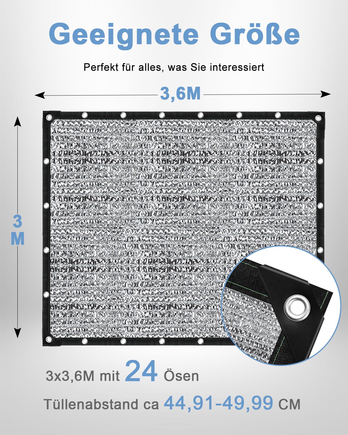 vensovo 85% Schattennetz Auto - 3x3,6m UV Alunetz Sonnenschutz Hitzeschutz für Car, Dogs