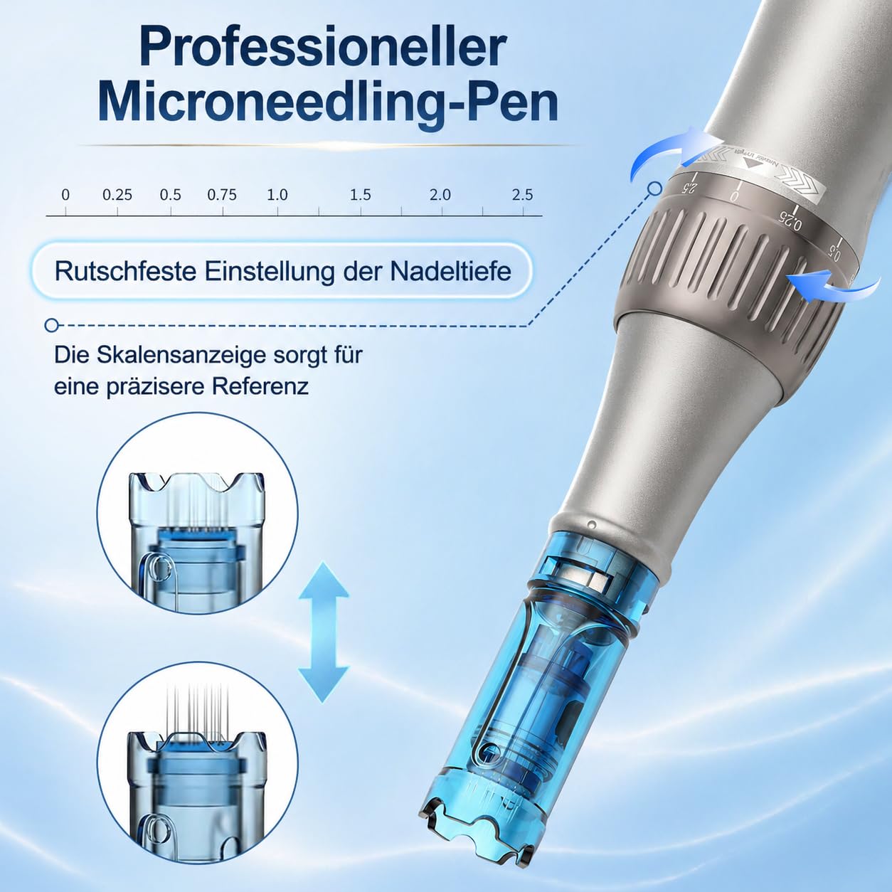 Dr.pen M8S Microneedling Pen Professioneller Dermapen mit 22 Ersatzkartuschen Kabelloser Microneedling Pen Einstellbares Microneedling-Gerät für die Hautpflege
