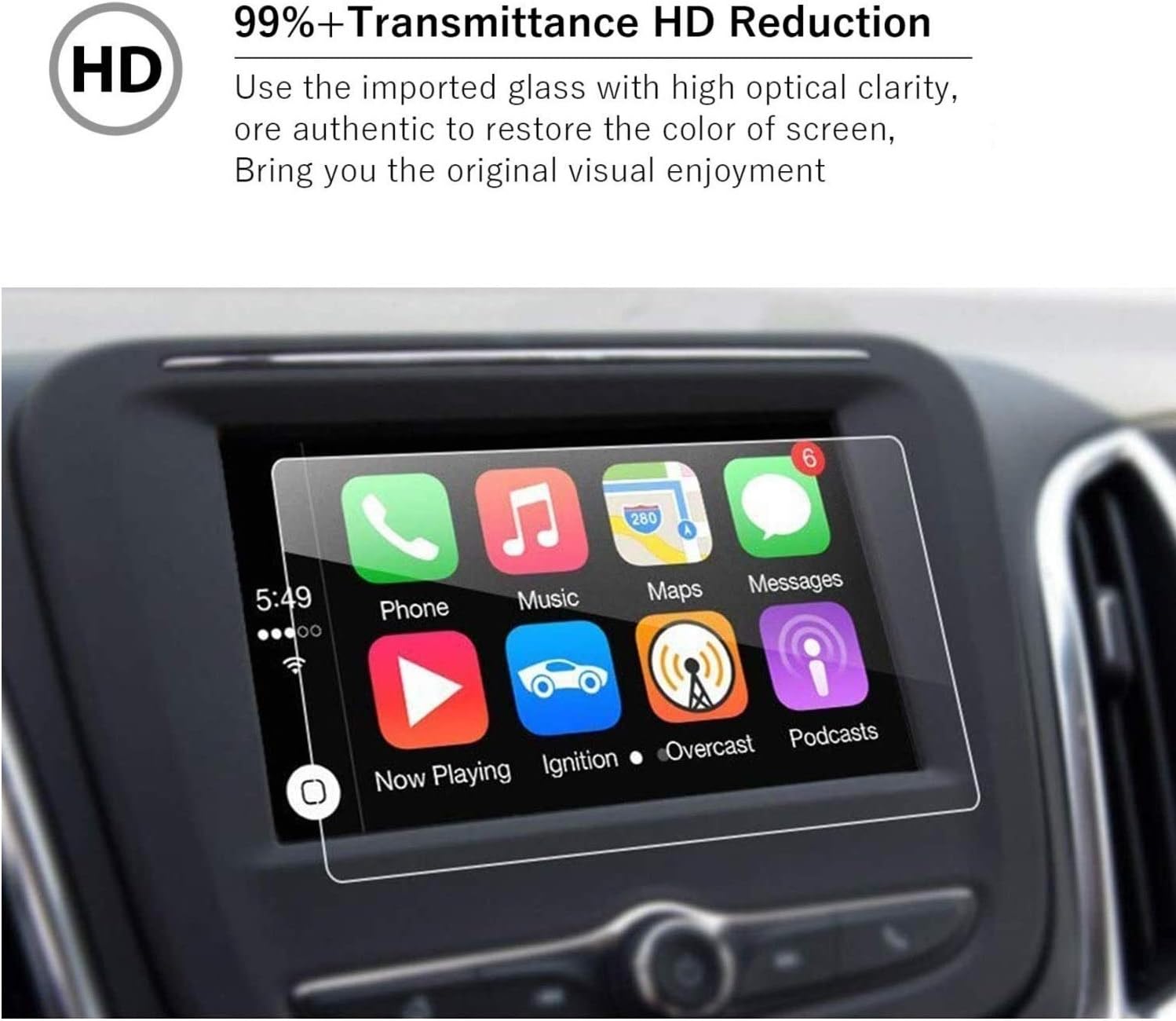 mbsix tempered glass screen protector compatible with 2018 2022 trax spark sonic cruze malibu equinox traverse mylink 7 inch touch screenscratch resi