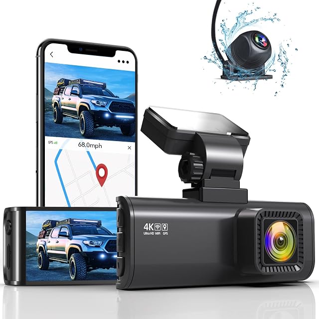 REDTIGER F7N Dash Cam 4K with WiFi GPS Front 4K/2.5K and Rear 1080P Dual Dash Camera for Cars,3.16" Display Dashcam,170° Wide Angle Dashboard Camera Recorder,Parking Monitor,Support 256GB Max