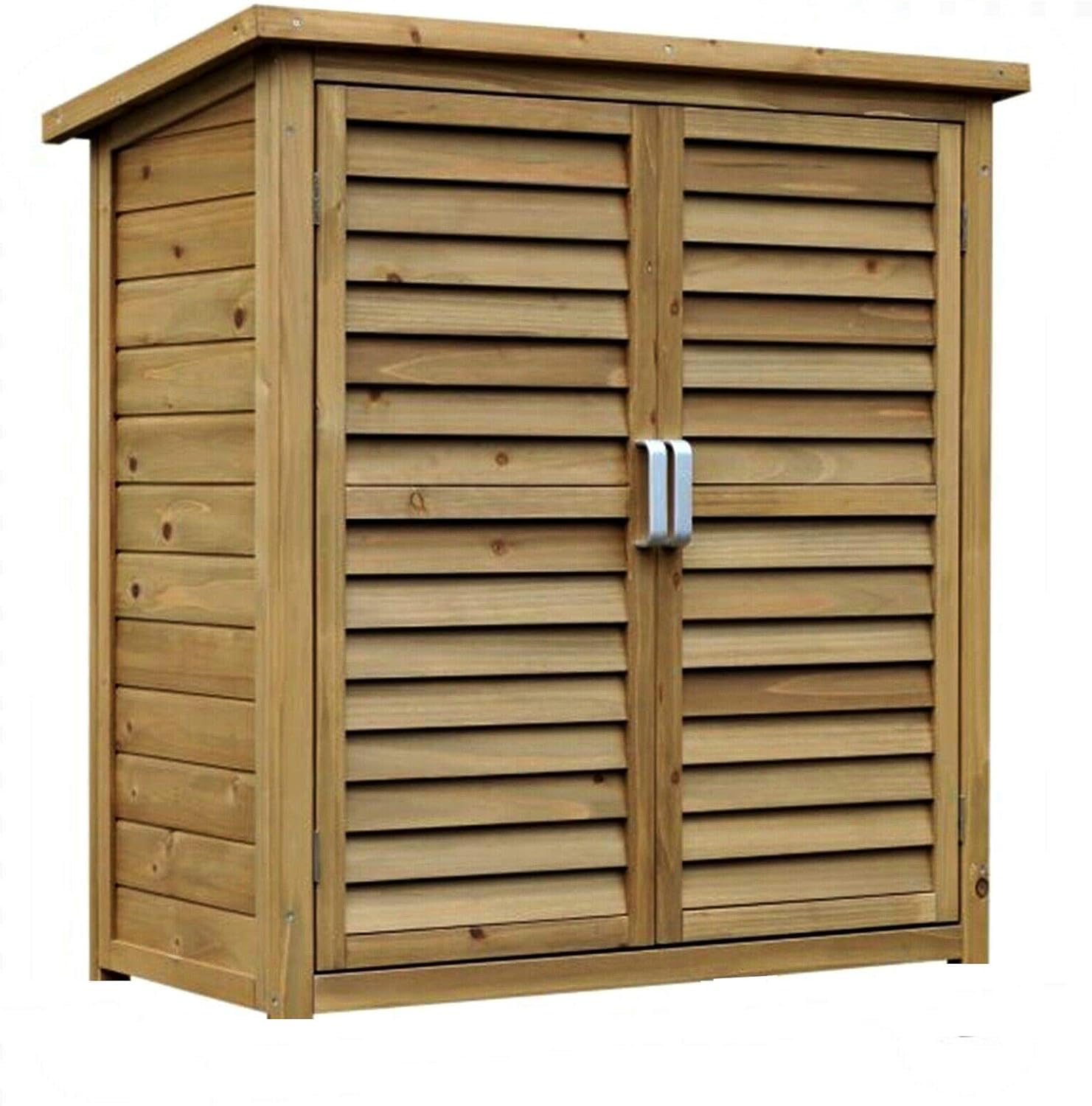 HYGRAD® Garden Shed Wooden Garden Storage Shed 2 Door Unit Solid Wood Garage Cupboard Weatherproof Utility Storage Tool Organisation Cabinet (Large)