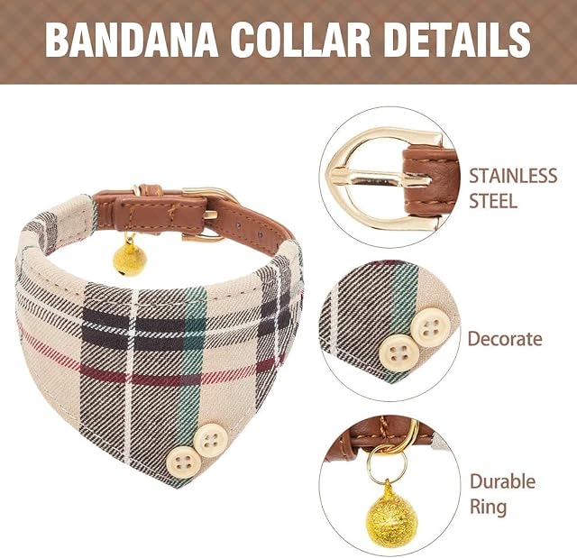 Foto 4 de 8 de KOOLTAIL Juego de collar y correa para perro pequeño con pajarita y campanas