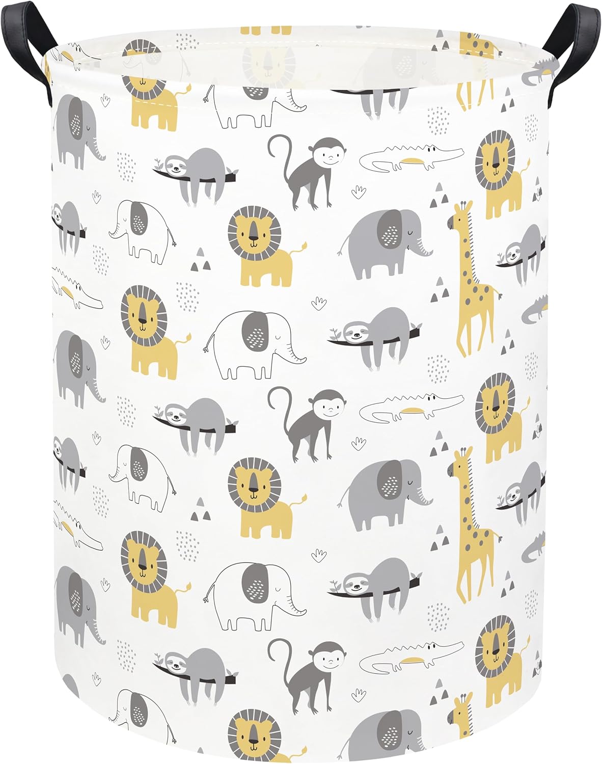 Animal Baby Laundry Basket Kids Hamper Toy Storage Bin for Boys Room Decor Baby Nursery Grey Animal