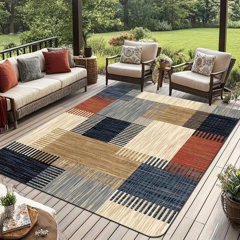Tapis de salon à carreaux doux : la solution grand tapis extérieur lavable