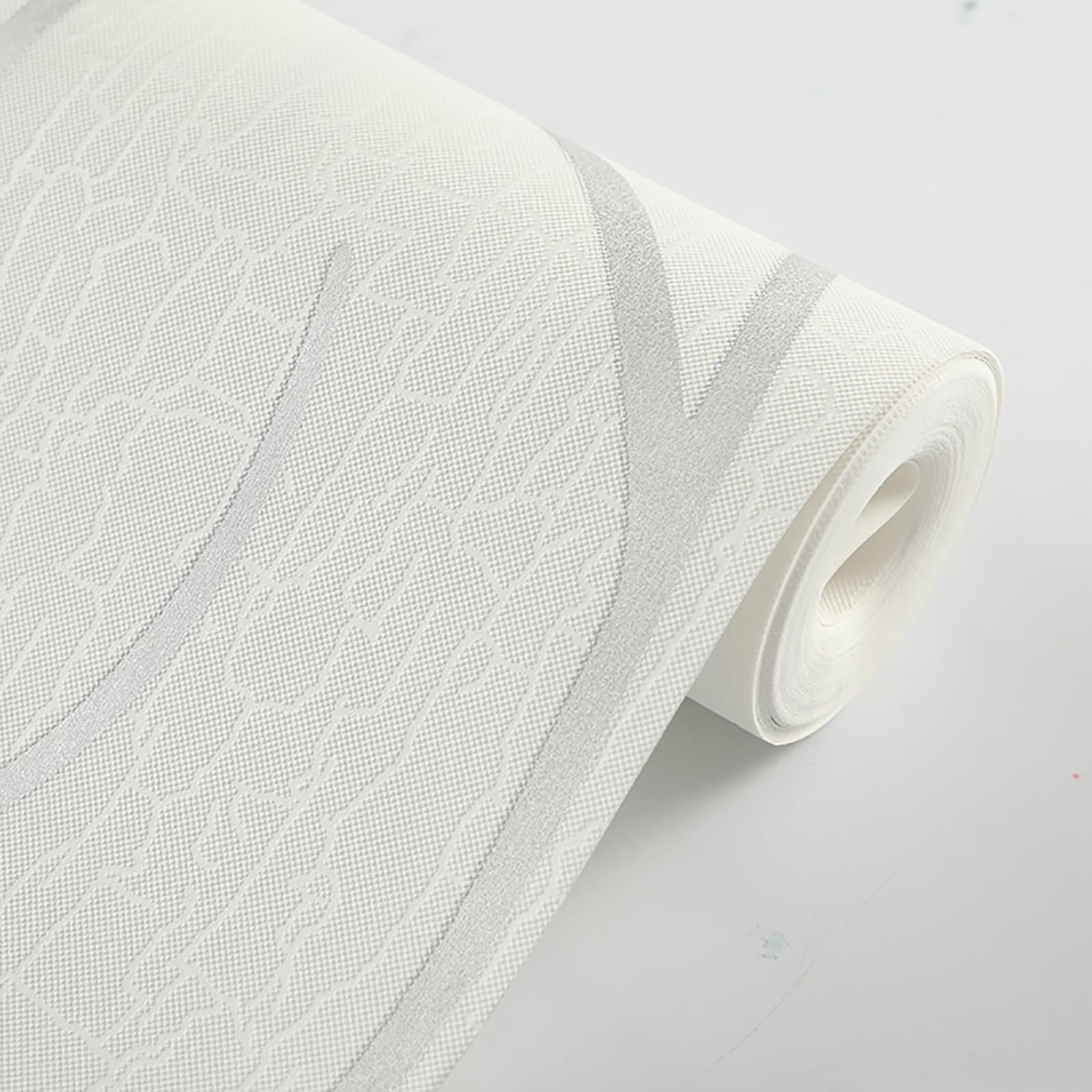 3D Wave Stripes Glitter Wallpaper Beige 9.5×0.53m,Embossed Roll for Living Room Bedroom Kitchen Front Room,Non Woven Fabric Wallpaper Luxury Modern Abstract