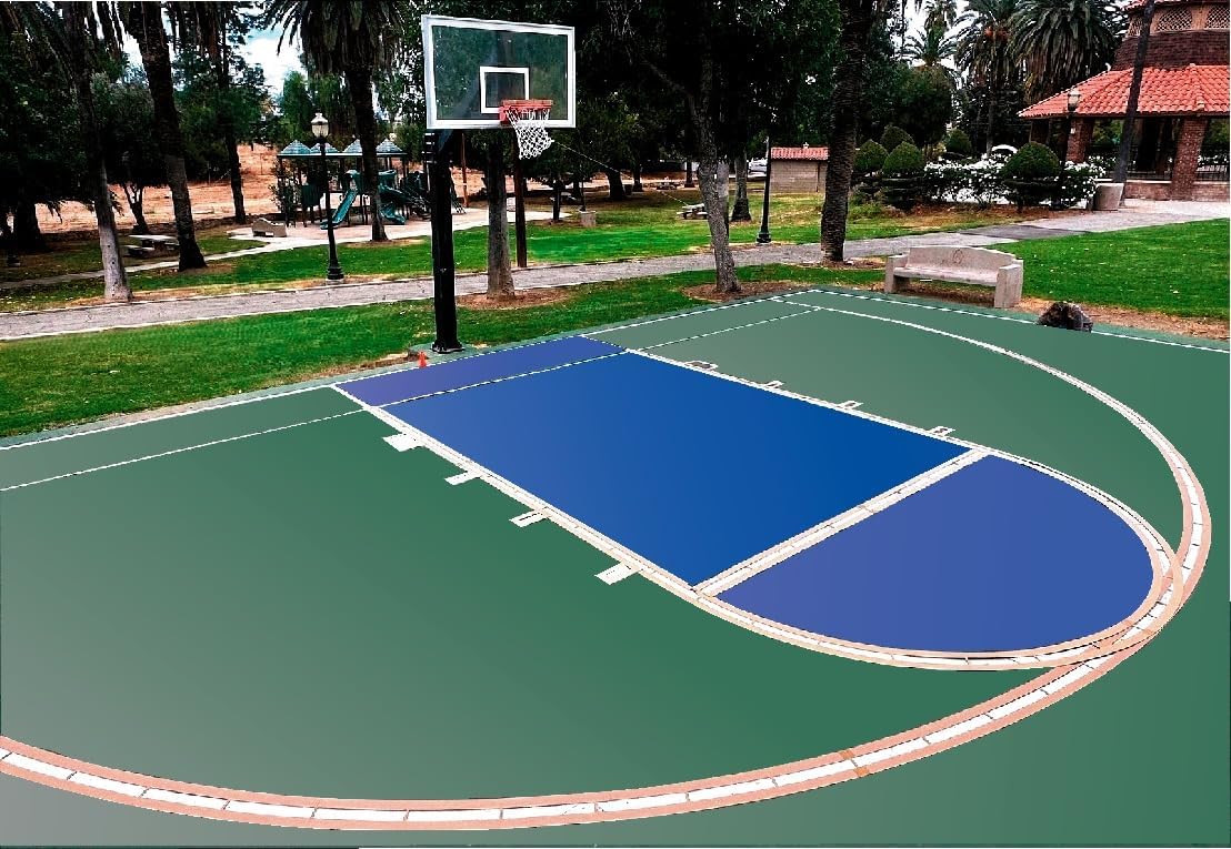 Ronan Sports Complete Easy Basketball Court Stencil | The Original Kit for Court Lines | Complete Key & 3 Point Lines, Rigid, Reusable Cardboard | No Paint Included | Made in USA