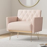 Vista 2 de Olela Silla decorativa de terciopelo con brazo para sala de estar, sillón moderno, sofá individual, acogedora silla auxiliar tapizada para lectura