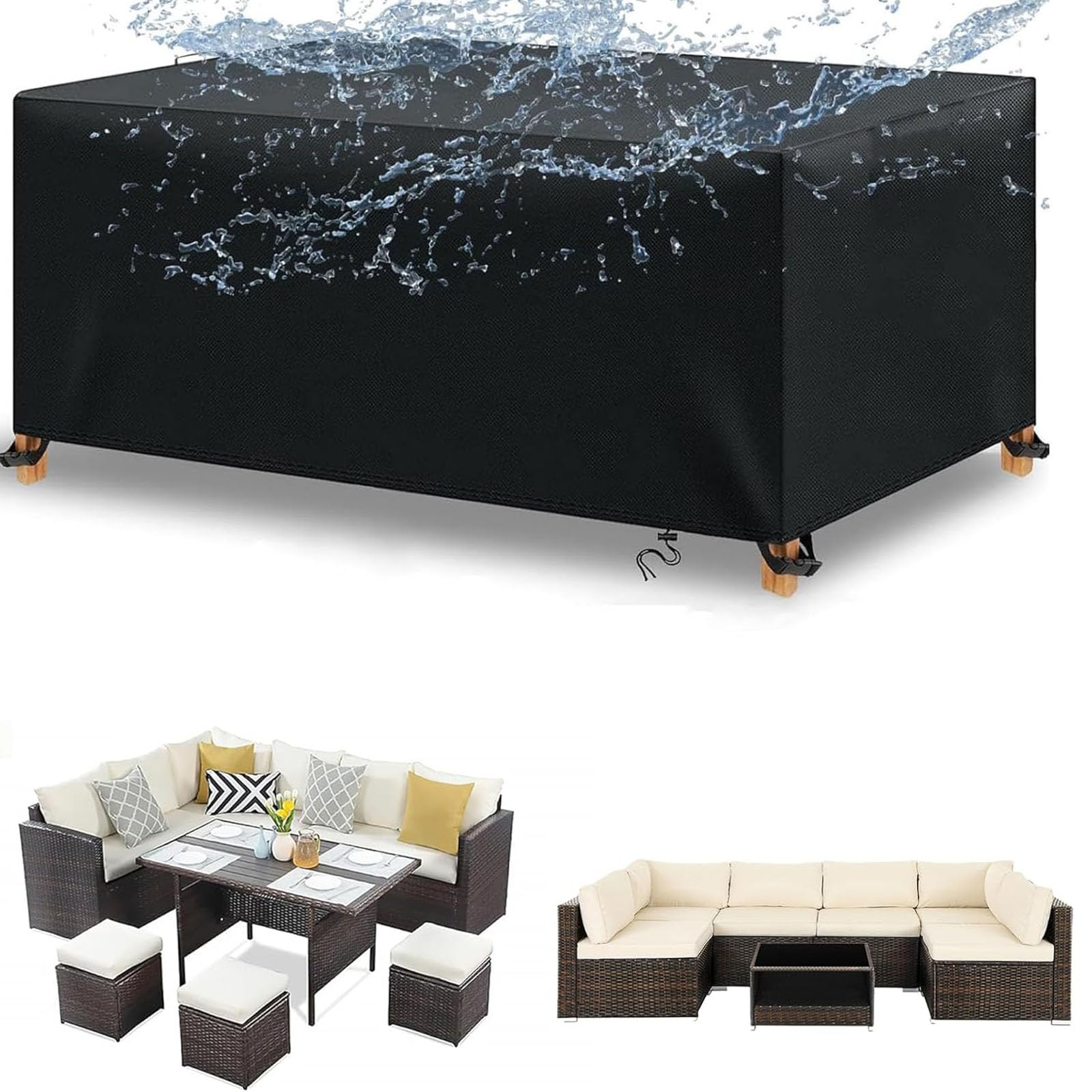 BDBSGBH Garden Furniture Cover Waterproof 85x70x68cm, Large Patio Furniture Covers, Dust Cover for Garden Chair, Table, Sofa, Bench, Bed & others, Windproof 600D Oxford Rattan Set Covers