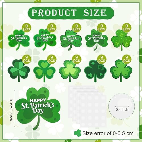 Miniatura 2 de Zonon 90 piezas de trébol del día de San Patricio, decoración de tablón de anuncios para oficina, aula, fiesta, tablón de anuncios, pizarra de