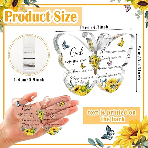 Miniatura 3 de Pinkunn 12 piezas de regalos cristianos de acrílico, regalos religiosos para mujeres, regalos inspiradores con versículos de la Biblia y oraciones,