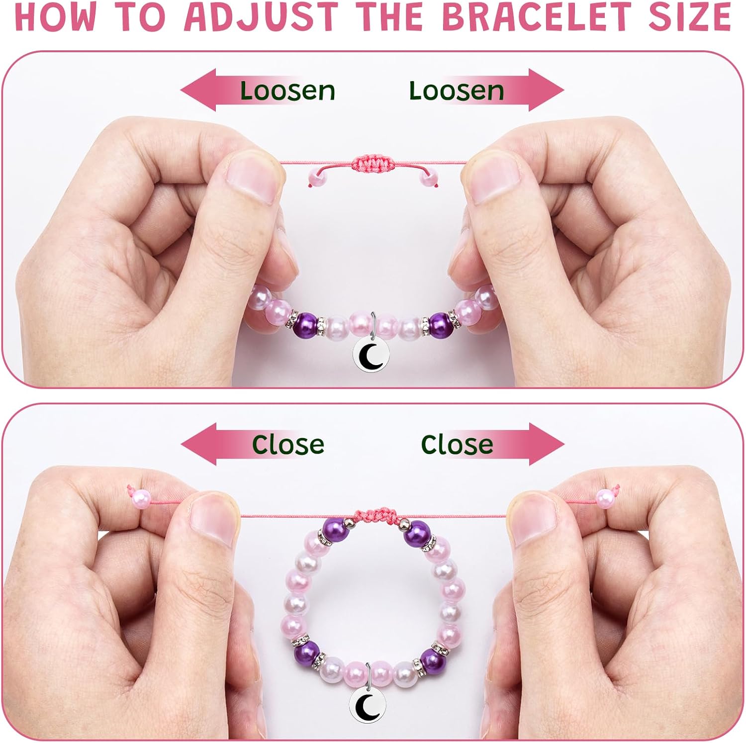 To My Granddaughter Bead Bracelet Granddaughter Gifts from Grandma Grandpa Birthday Christmas Easter Valentines Day Graduation Gift for Her Daughter Sister Jewelry Bracelet with Massage Card - Image 5