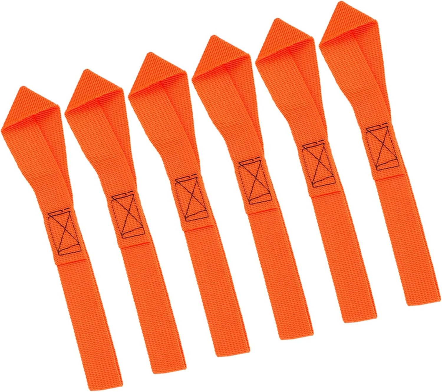 6pcs 8.07" x 0.98" Cargo Belt Soft Loop Tie Down Trailer Straps for Motorcycle ATV UTV Orange 2.5cmx20.5 Cm Replace Parts