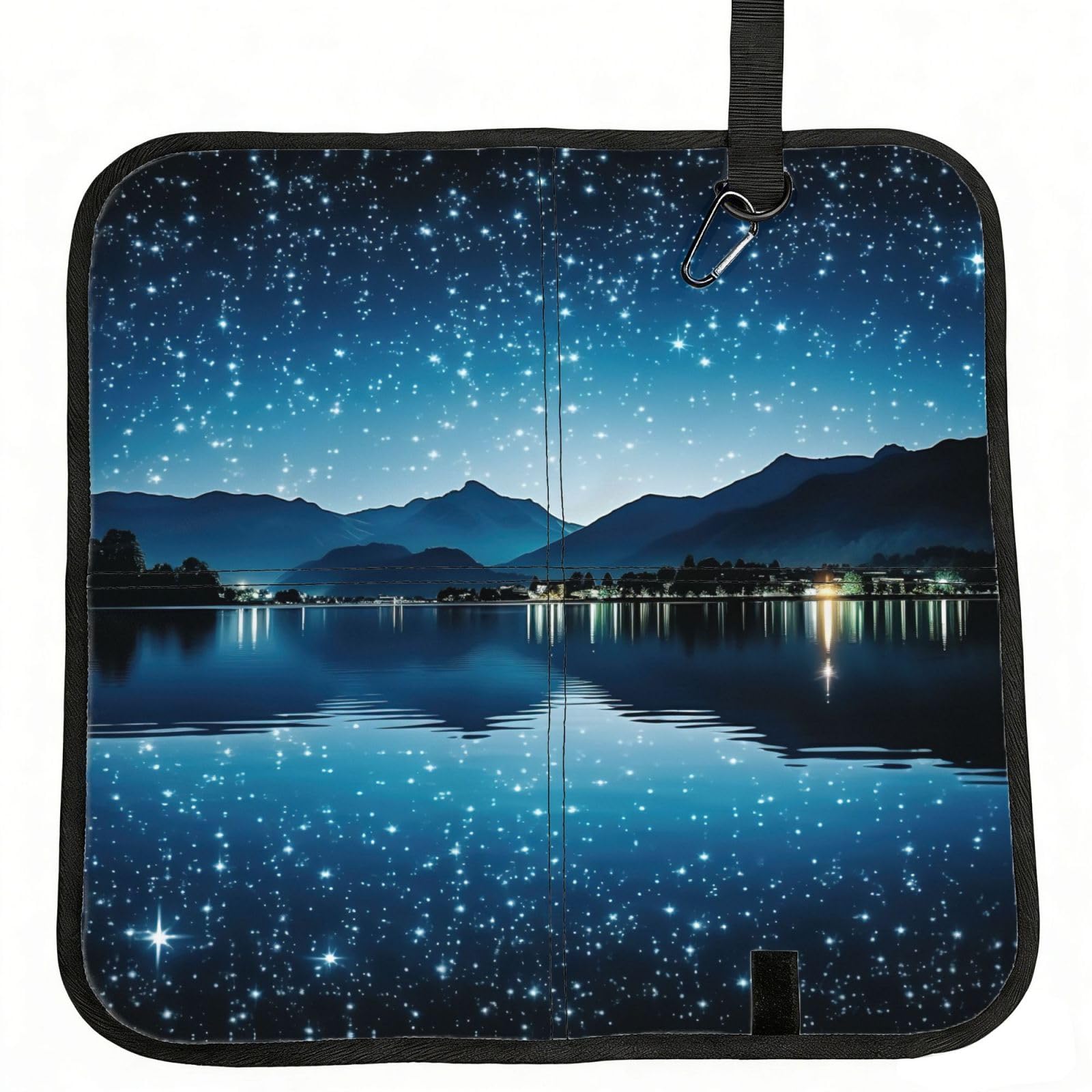 YGLHBDPBF Starry Aky Red Landscape Print Camping seat cushion,Foldable Sitting Pads,Save Backpack Space for Hiking