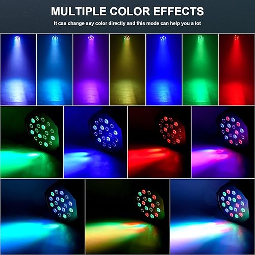Miniatura 10 de UKing Luces LED Par de luces inalámbricas alimentadas por batería para eventos 18W RGB luz de iluminación de escenario recargable 20 horas por