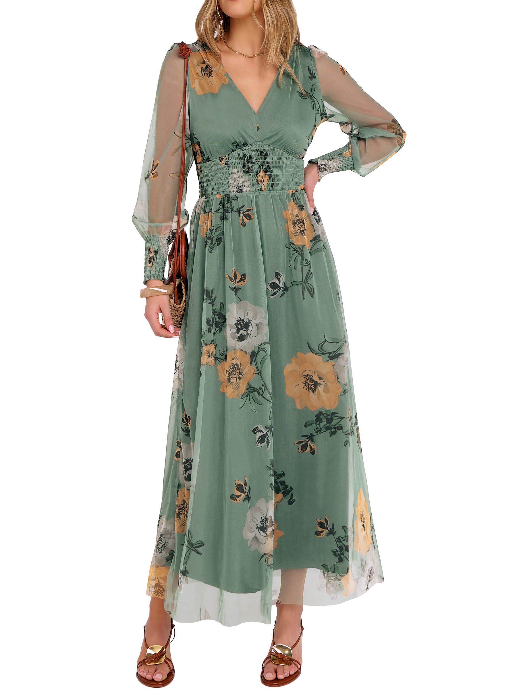 ANRABESS Floral Maxi Dress
