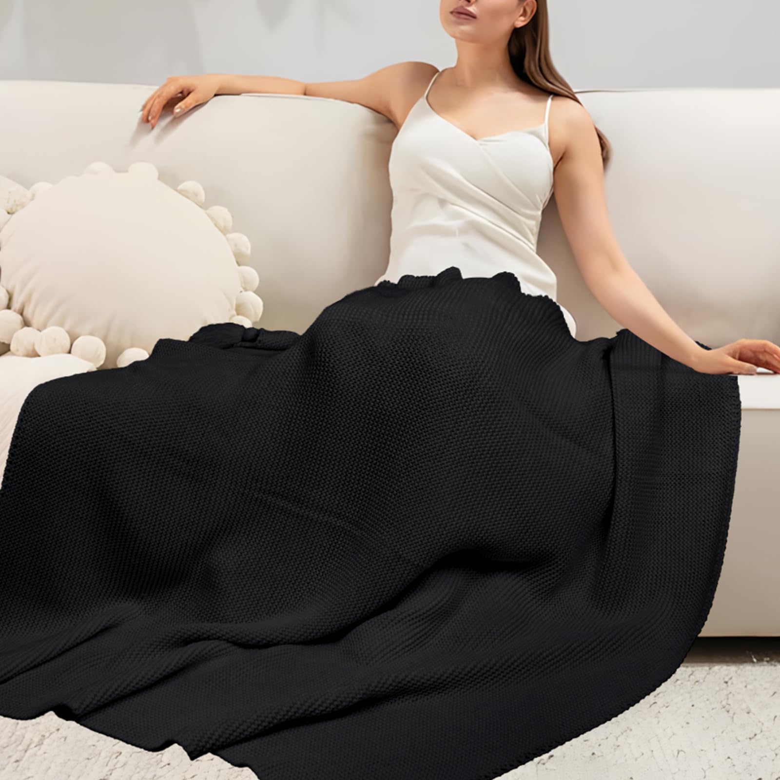 Coperta A Scacchiera Lancia – Plaid In Microfibra Ultra Morbida, Leggera E Compatta Per Divano, Letto, Viaggio E Ufficio (Nero, Quadri Scacchiera) - 3