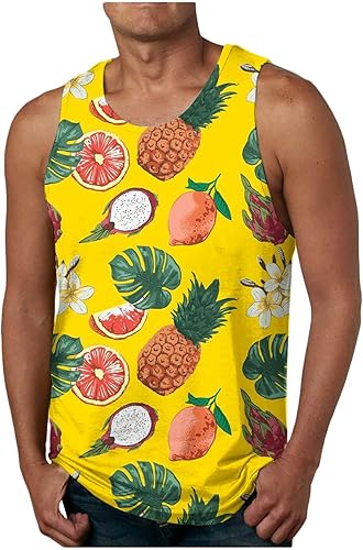 Chaleco hawaiano para hombre, chaleco floral para hombre, cuello redondo, deportivo, playa, verano, otoño, chaleco 2024