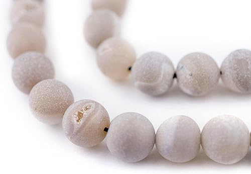 Miniatura 1 de TheBeadChest - Cuentas redondas de ágata drusa (0.472 in) piedra preciosa orgánica redonda esférica de energía curativa, cristal de poder curativo