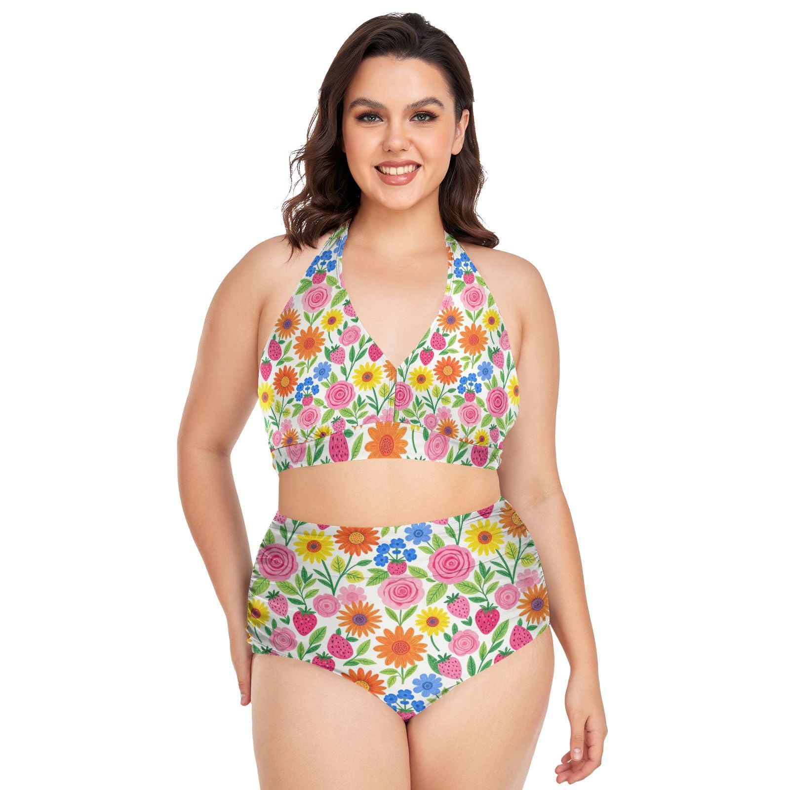 FRODOTGV Curvy Maillot de bain deux pièces pour femme L-4XL