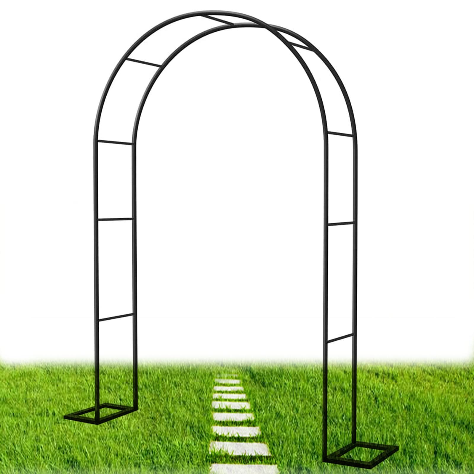 Pergola en acier noir et arche de mariage pour plantes grimpantes