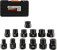 Vista 1 de ABN Juego de llaves de extractor de tuercas para extractor de pernos de impacto, 14 piezas hexagonales, para cierres redondeados oxidados y dañados