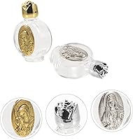 Vista 5 de COHEALI Recipiente de agua bendita de vidrio recipiente de bautismo botella de agua bendita recargable