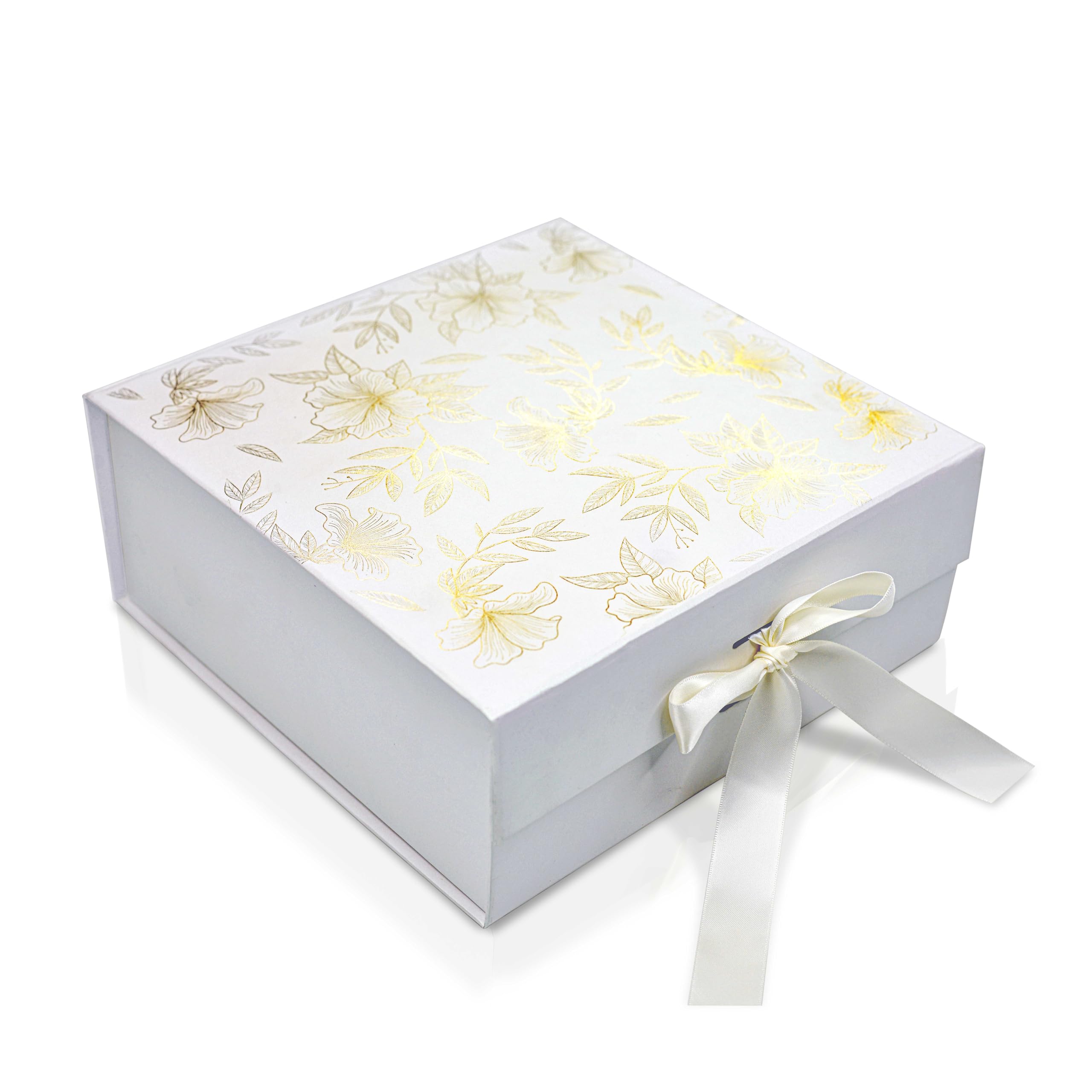 RBS® - Medium Gift Box 26 x 26 x 10cm gift boxes for packaging (1 Pack) Decorative gift packing box Gold Foil Gift hampers Hold up to 8 kg occasion empty gift box for packaging (Pearl) (B0D7LXG2VF) Amazon Price History, Amazon Price Tracker