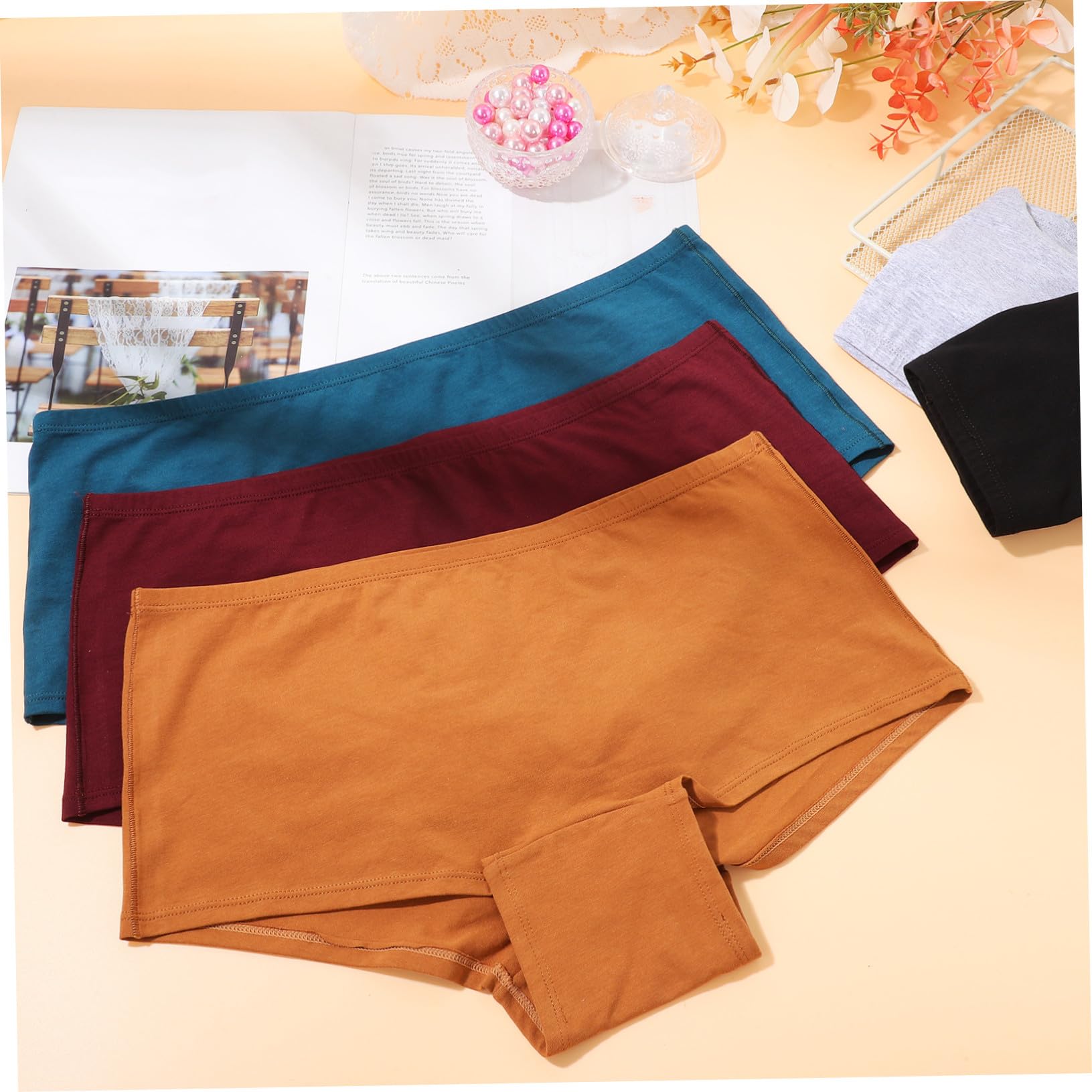 Bragas de Algodón para Mujer Talla S, Cobertura Total, 5 Piezas