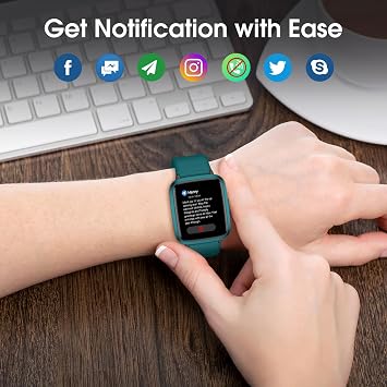 TYKOIT Smart Watch, Fitness Tracker with Heart Rate Monitor, Blood Oxygen, Sleep Tracker, 44mm Touchscreen Smartwatch for Android iOS Waterproof Pedometer Watches Step Calories Tracker for Women Men