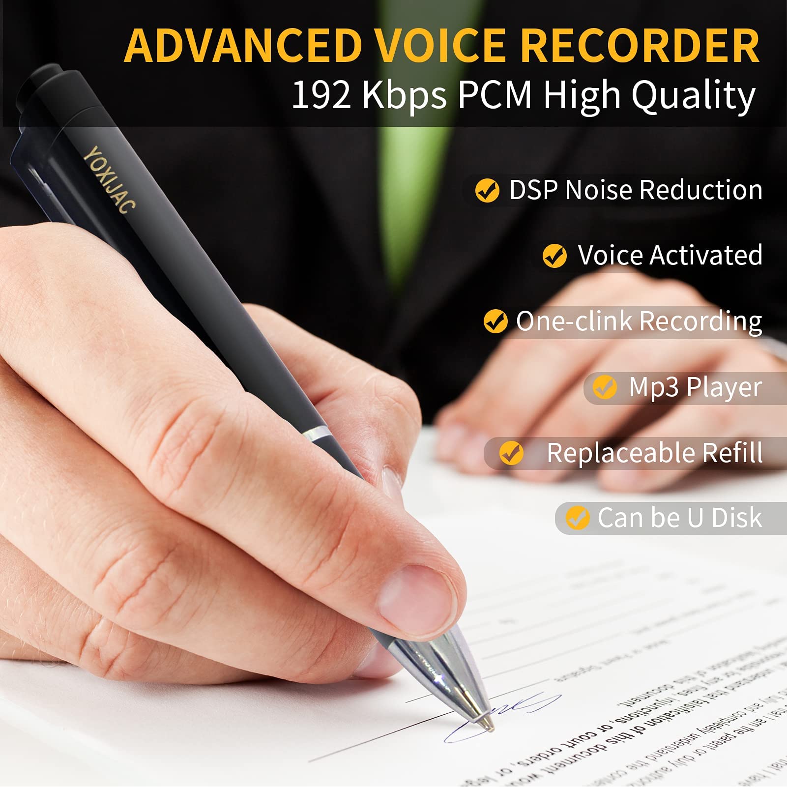 Digital Voice Recorder Tiny Compact Audio Recorder for Lectures,Meeting,Class and Speech 16G Small Dictaphone Portable Voice Activated Recorder with Playback