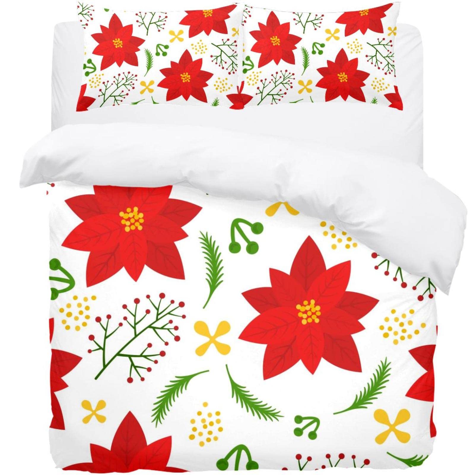 Parure de lit thermique housse de couette chaude et moelleuse fleurie
