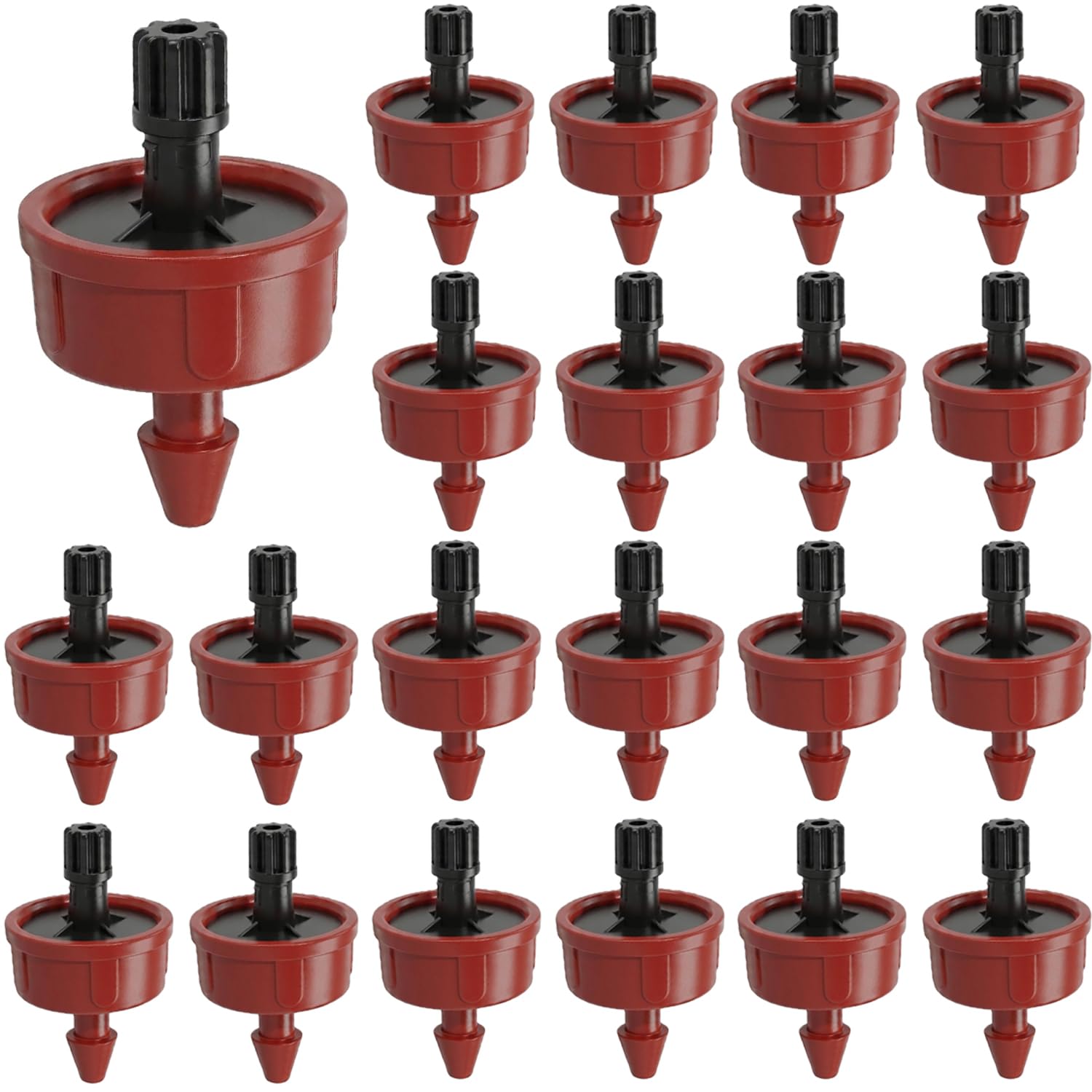 UCLEVER 1 GPH Pressure Compensating Drippers: 20 Pcs Drip Irrigation Spot Drippers Constant Flow Emitters Parts for Drip Watering System (1 GPH)