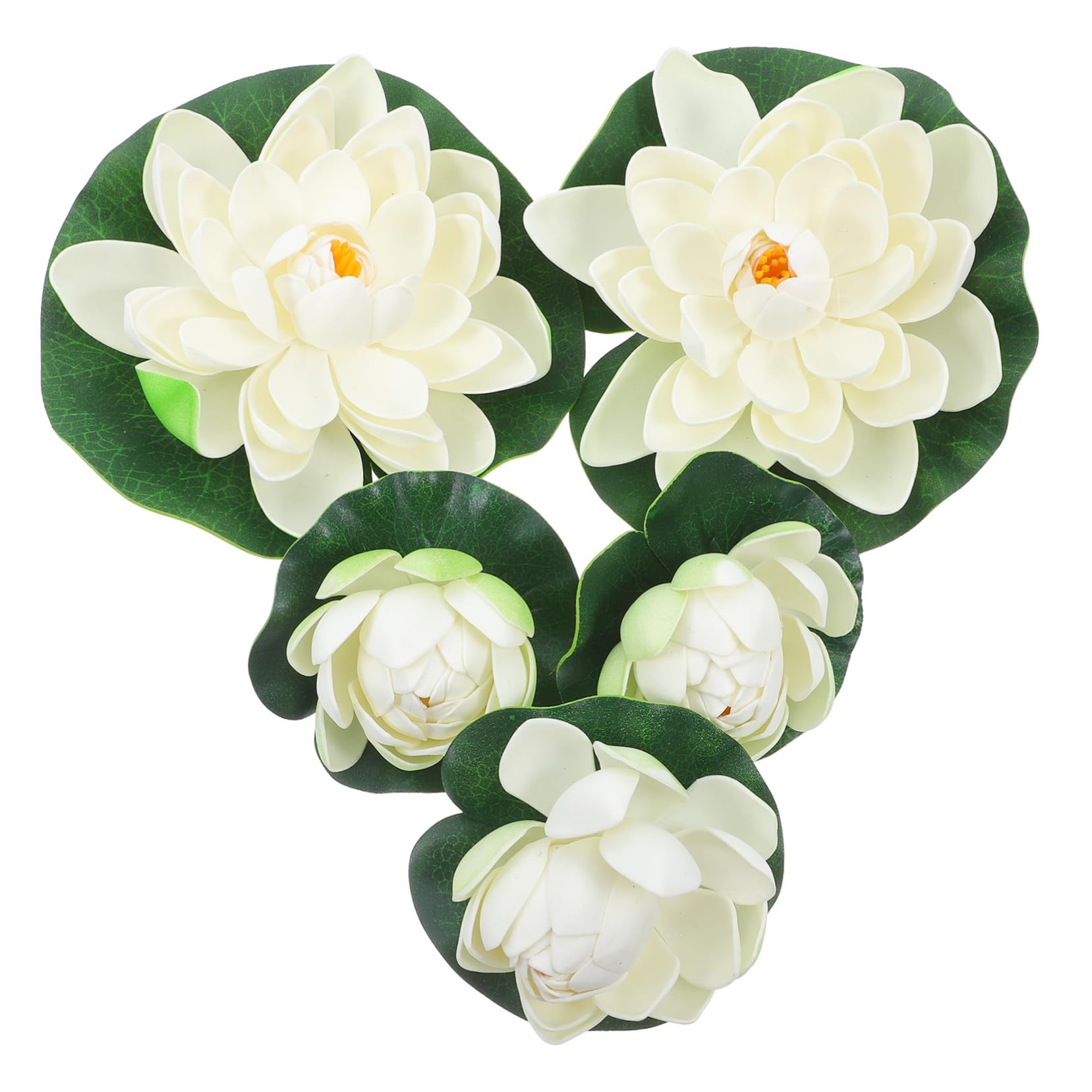 Flores artificiales de loto flotantes con aspecto realista y alta resistencia exterior