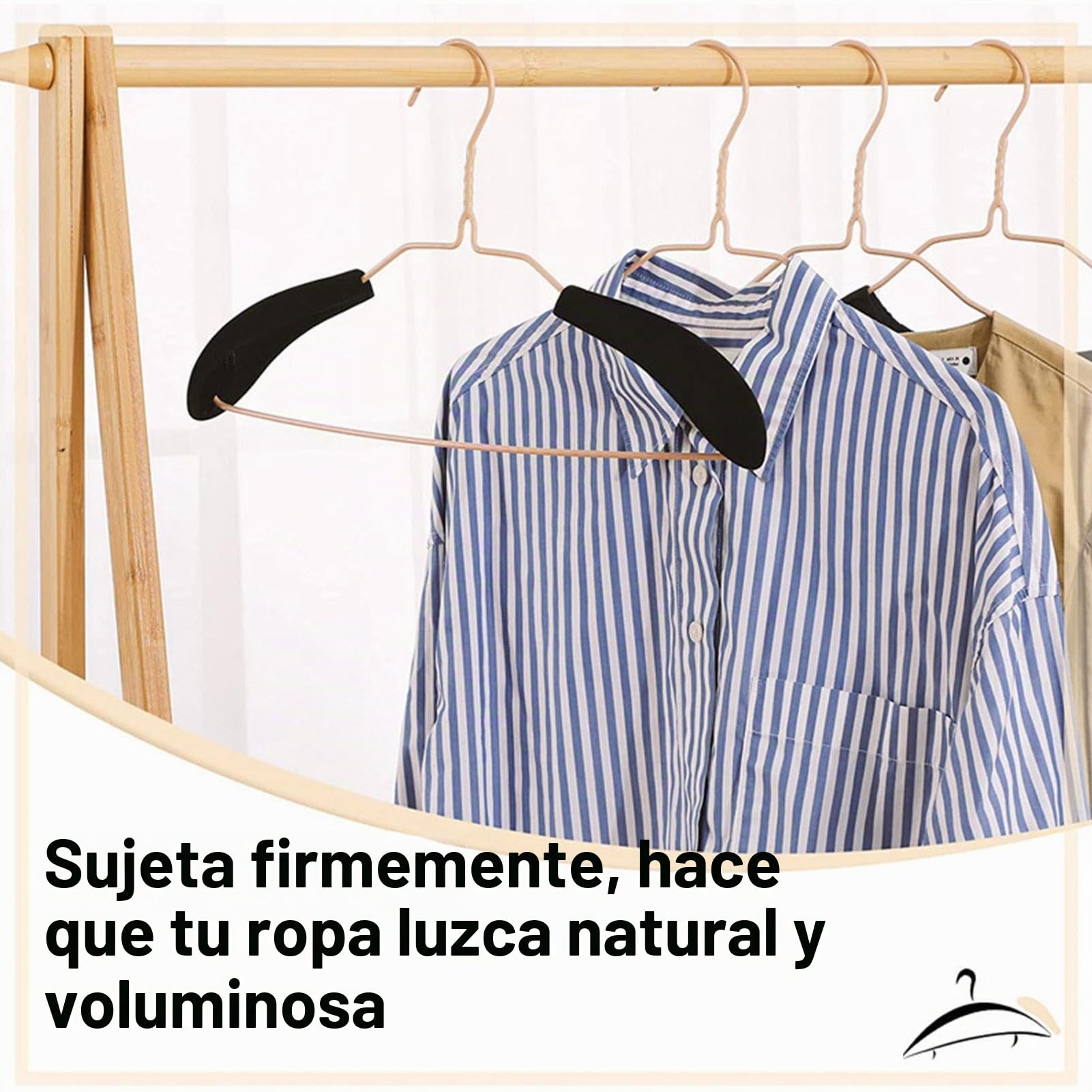10/20 Percha de espuma moldeadora de hombros, accesorios de almohadilla moldeadora de perchas, almohadillas de terciopelo antideslizantes para colgar suéteres