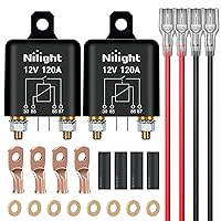 Vista 12 de Nilight Relé de Arranque de 120A, Interruptor de Relés Divididos de 4 Pines, 12V Continuo Servicio Pesado SPST Alta Corriente 4 Terminales Control