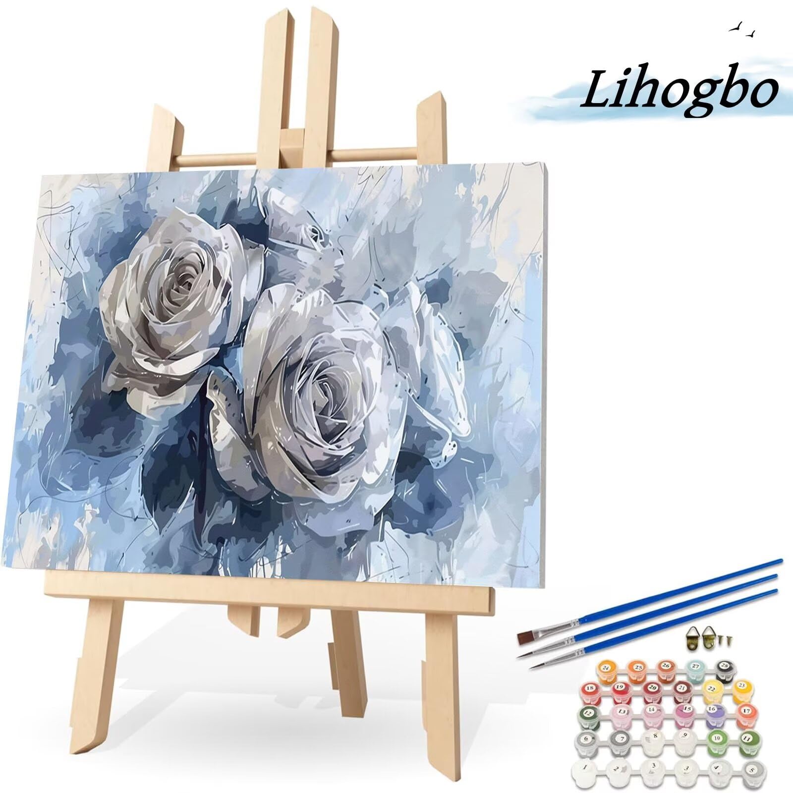 Dipingere con i Numeri Adulti Libro, Kit di Fiore Paint by