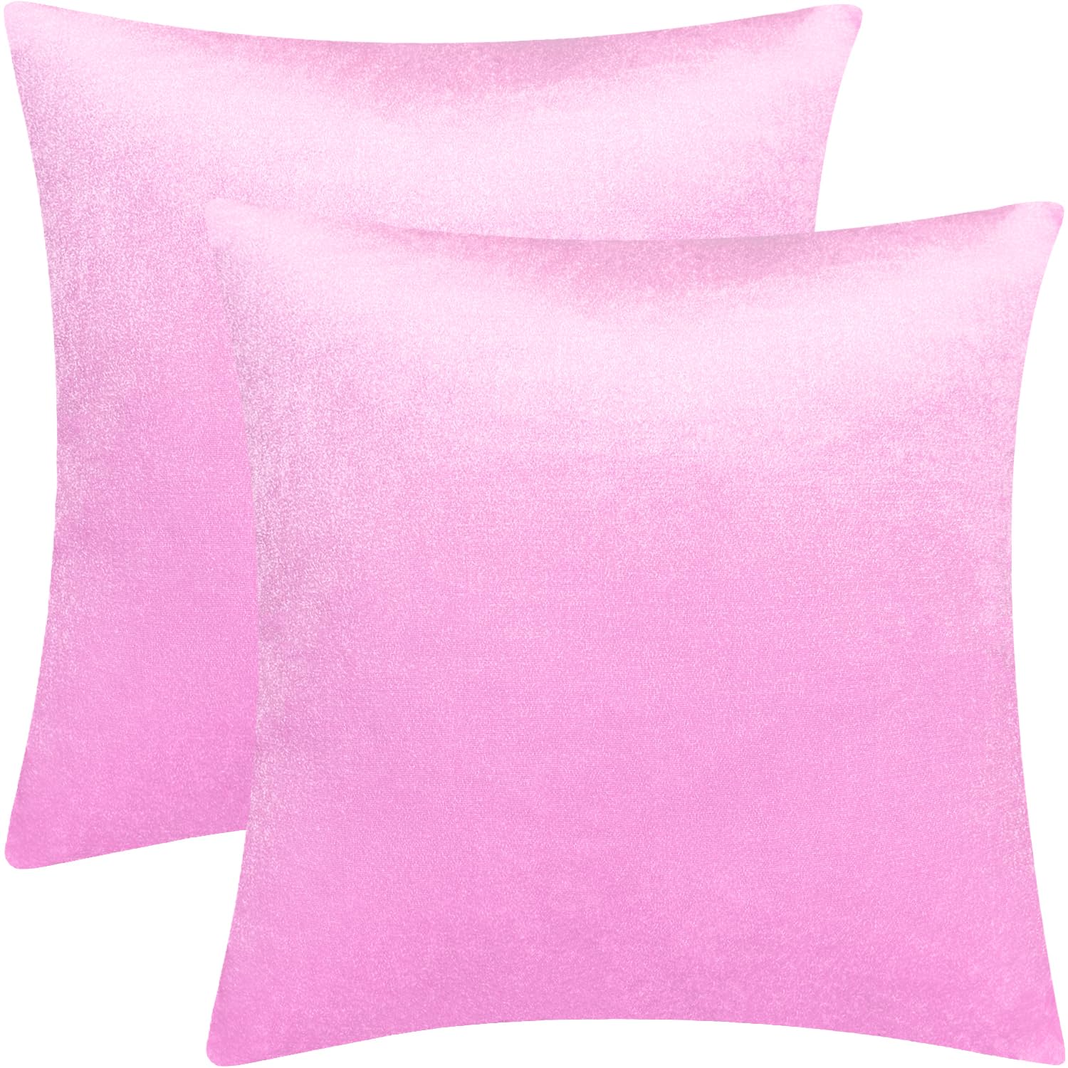 Bunliuys 2 Pack 20x20 Pillow Cover Velvet Pillow Covers, Square Throw Pillow Covers for Living Room Decorations Throw Pillow Case, Throw Pillow Cover Cushion Cover for Sofa Bedroom Car, Pink Velvet — image 1