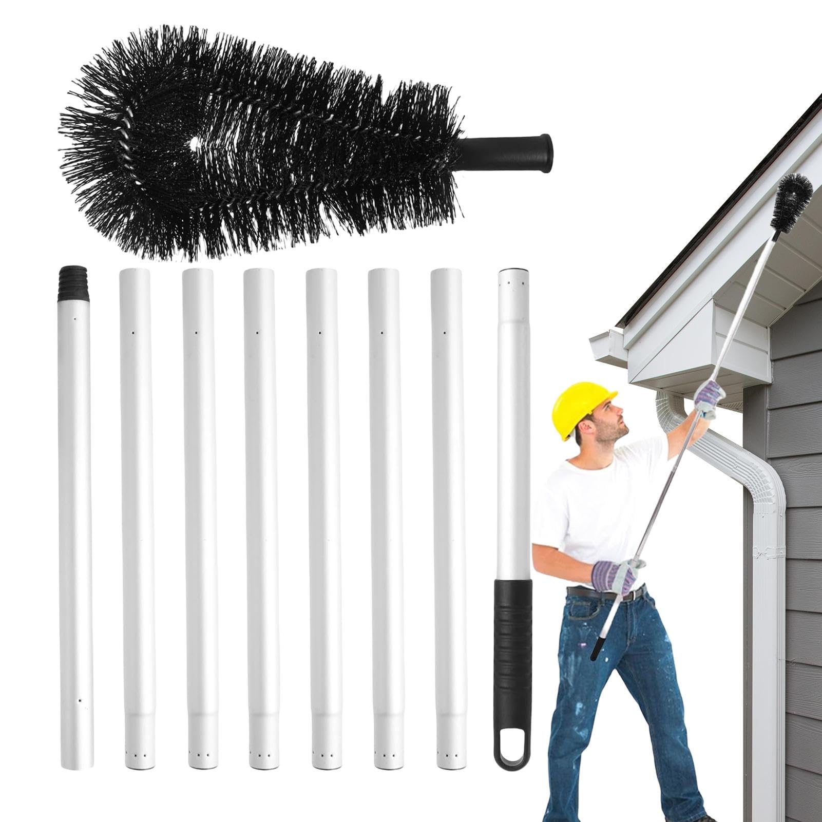 Brosse de nettoyage de gouttière pour éviter les infiltrations d'eau