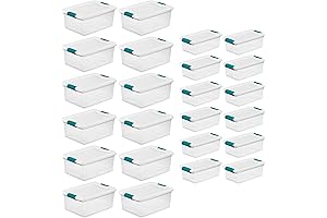 Sterilite 15 Quart Clear Latch Lid Storage Container Tote (12-Pack)