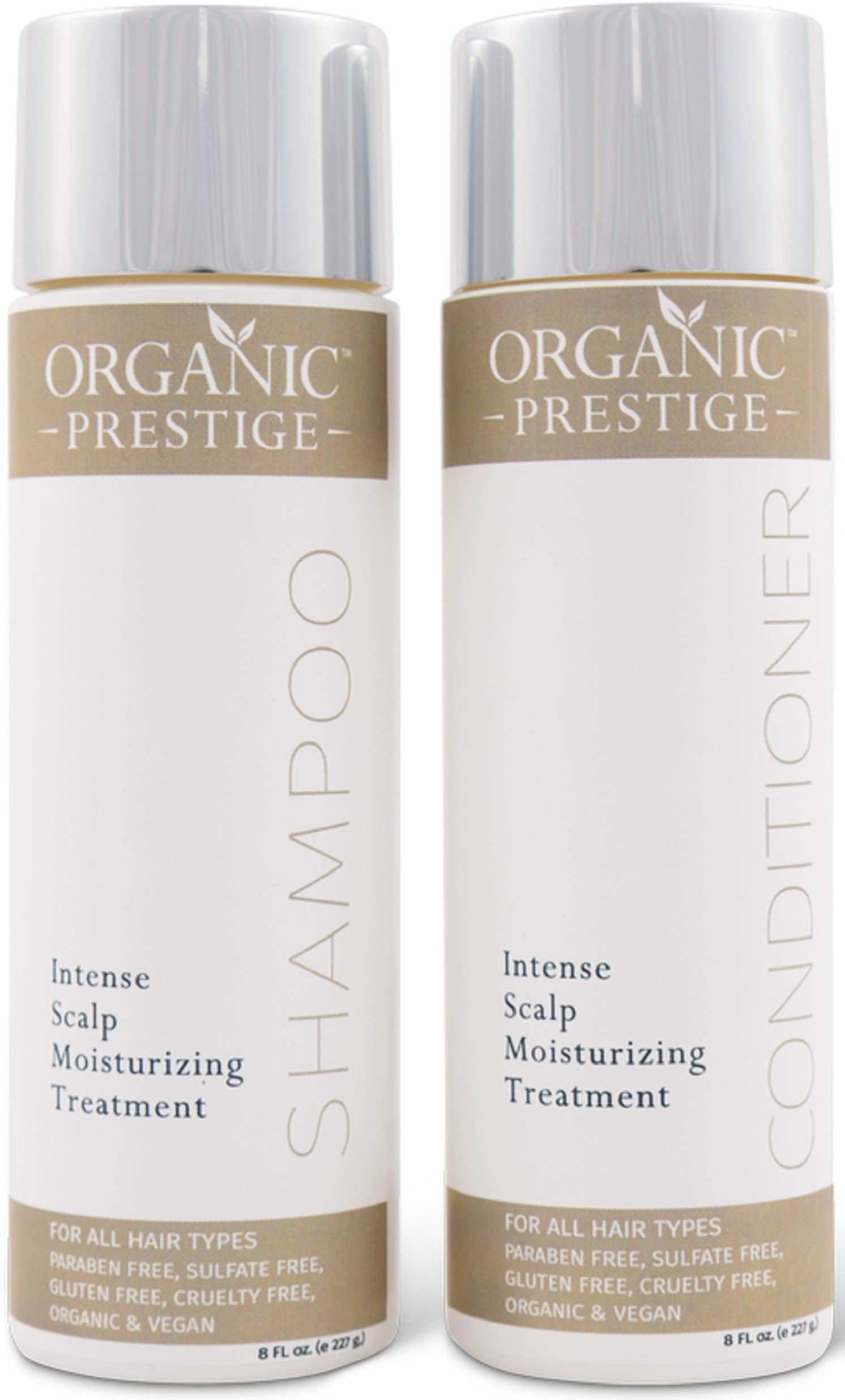Luxury Shampoo & Conditioner SET - Natural & Organic - Treatment for Hair Loss Split Ends & Dandruff - Sulfate Free Shampoo and Conditioner for Color Treated Hair - Hypoallergenic & Hydrating (8 oz)