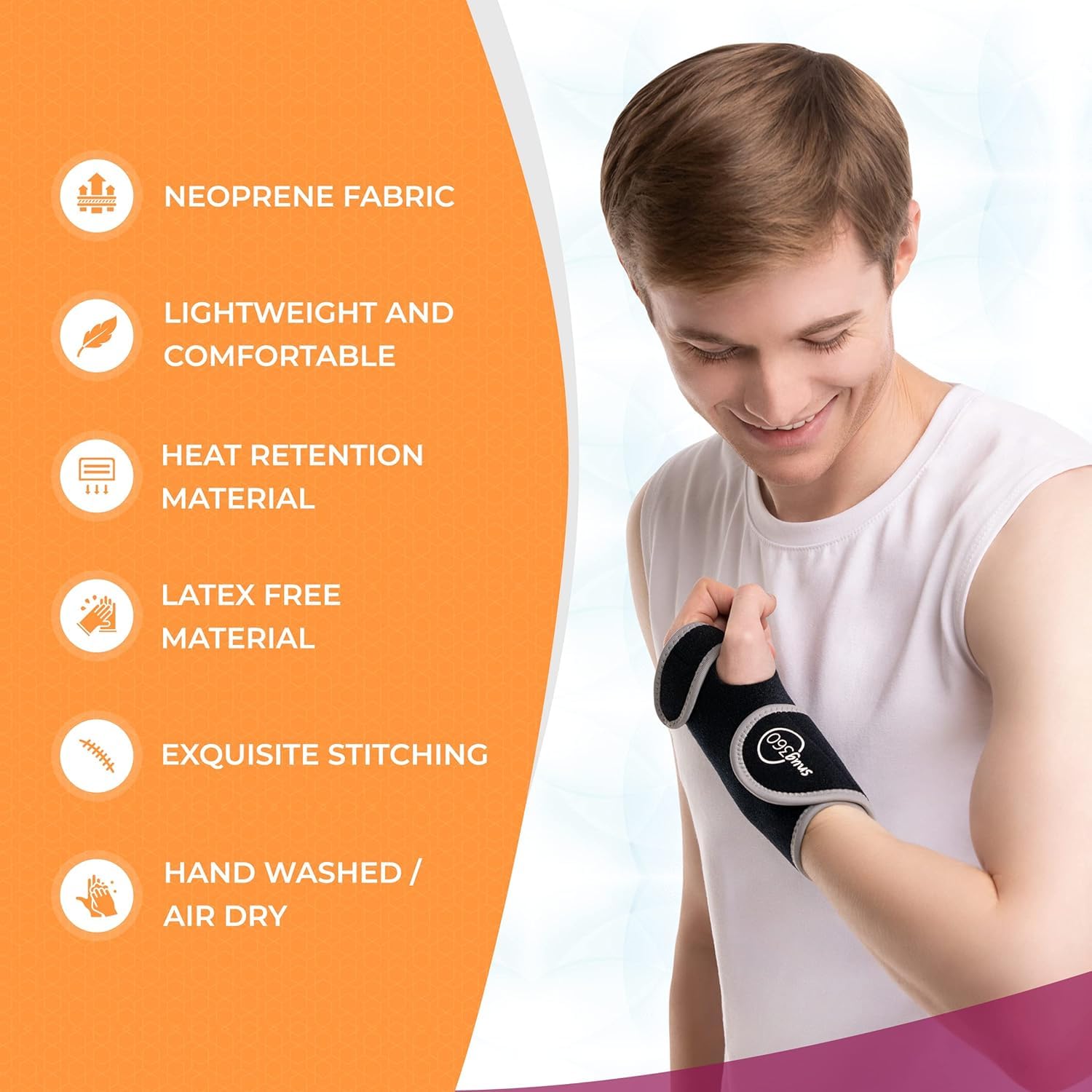 Muñequera con férula – Muñequera ajustable y transpirable para túnel carpiano, tendinitis, artritis, esguinces y fracturas, férula de aluminio extraíble para soporte de muñeca, mano izquierda