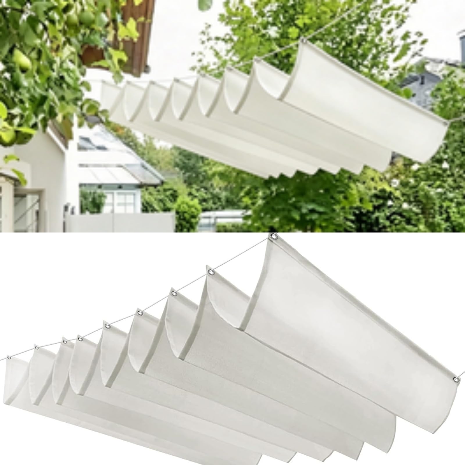 Tailles personnalisables pour filet d'ombrage de pergola blanche
