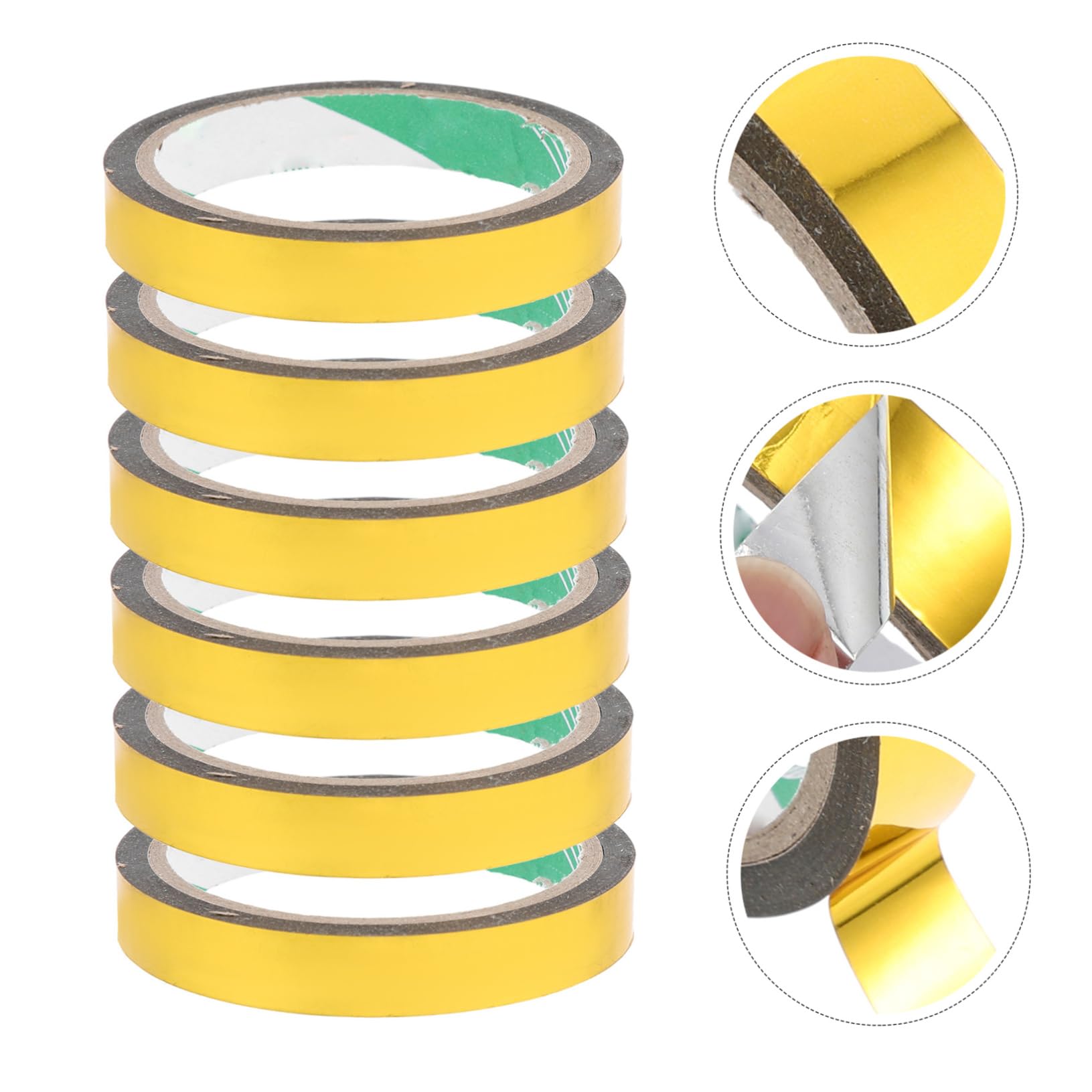 jojofuny 2 Sätze Gold Spiegel Klebeband Diy Metallic Washi Tape Für Kreative Bastelprojekte Dekoratives Klebeband Für Kunst Und Geschenkverpackungen 6 Rollen * 2