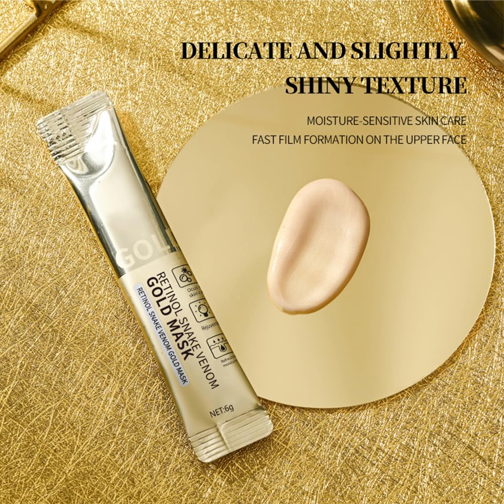 Retinol Snake Venom Gold Mask, Golden Collagen Peel Off Face Mask - Image 4