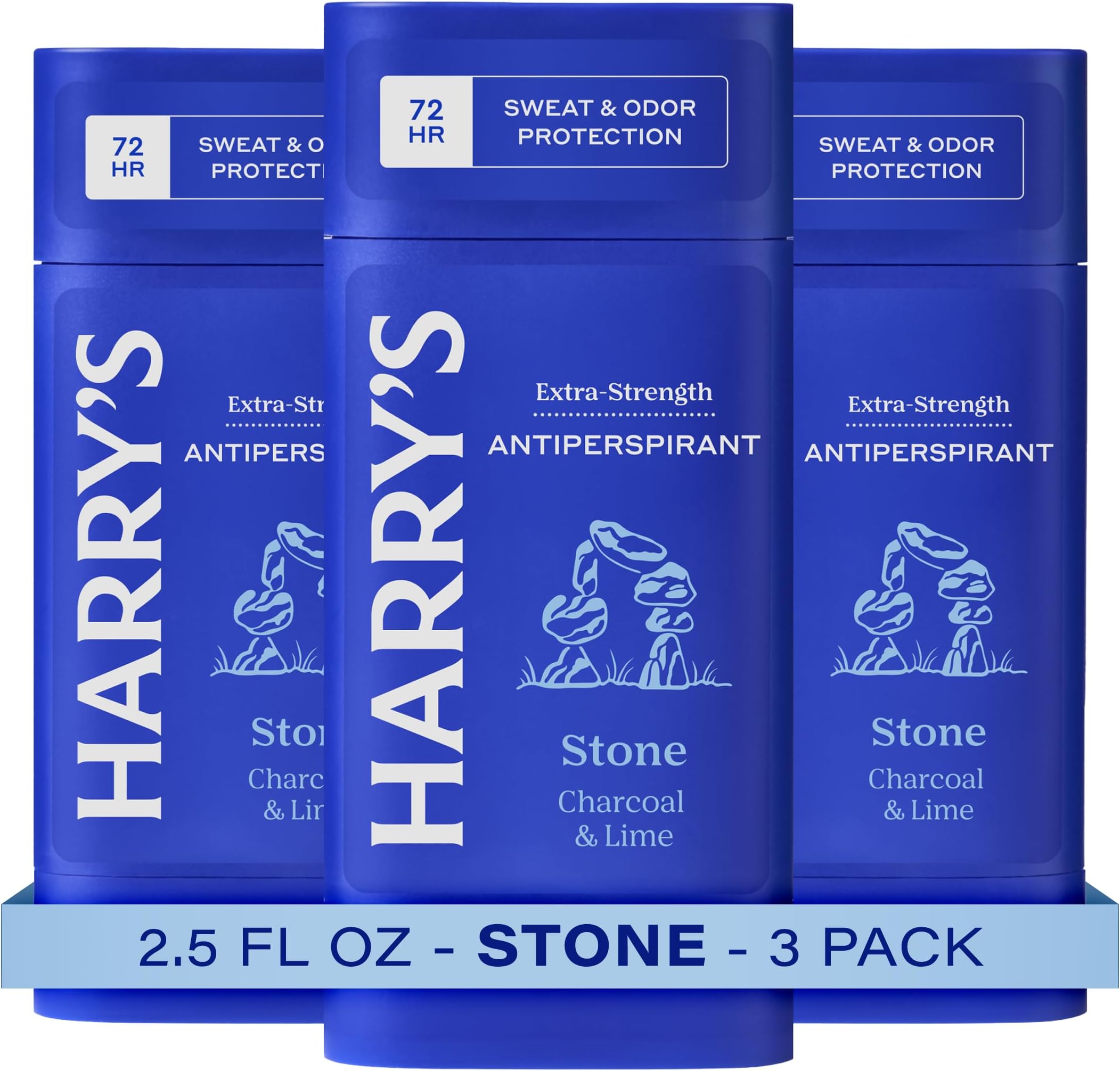 Harry's Extra-Strength Antiperspirant - Odor & Enhanced Sweat Control Antiperspirant for Men - Stone (3 count)