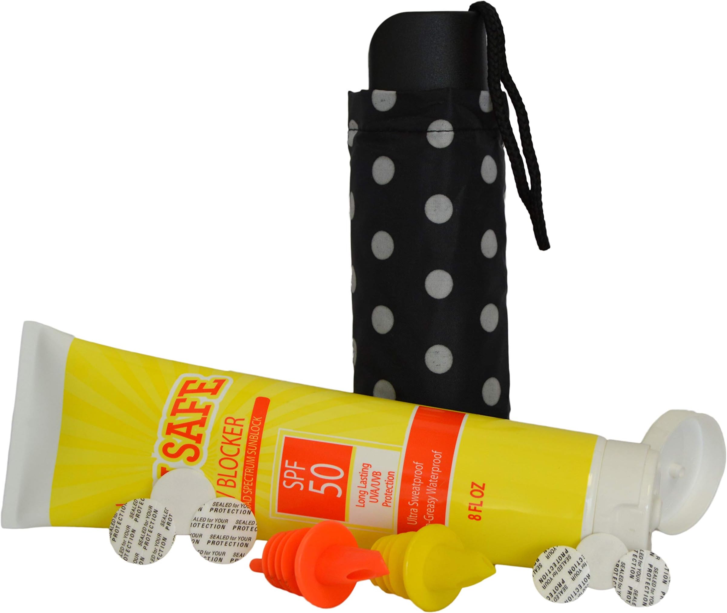 Smuggle Mug BoozeBrella & Sunscreen Flask Set | Hidden Flask Discreet Alcohol Containers | Includes Lid Seals & Speed Pourers | Perfect for Concerts & Sports Events