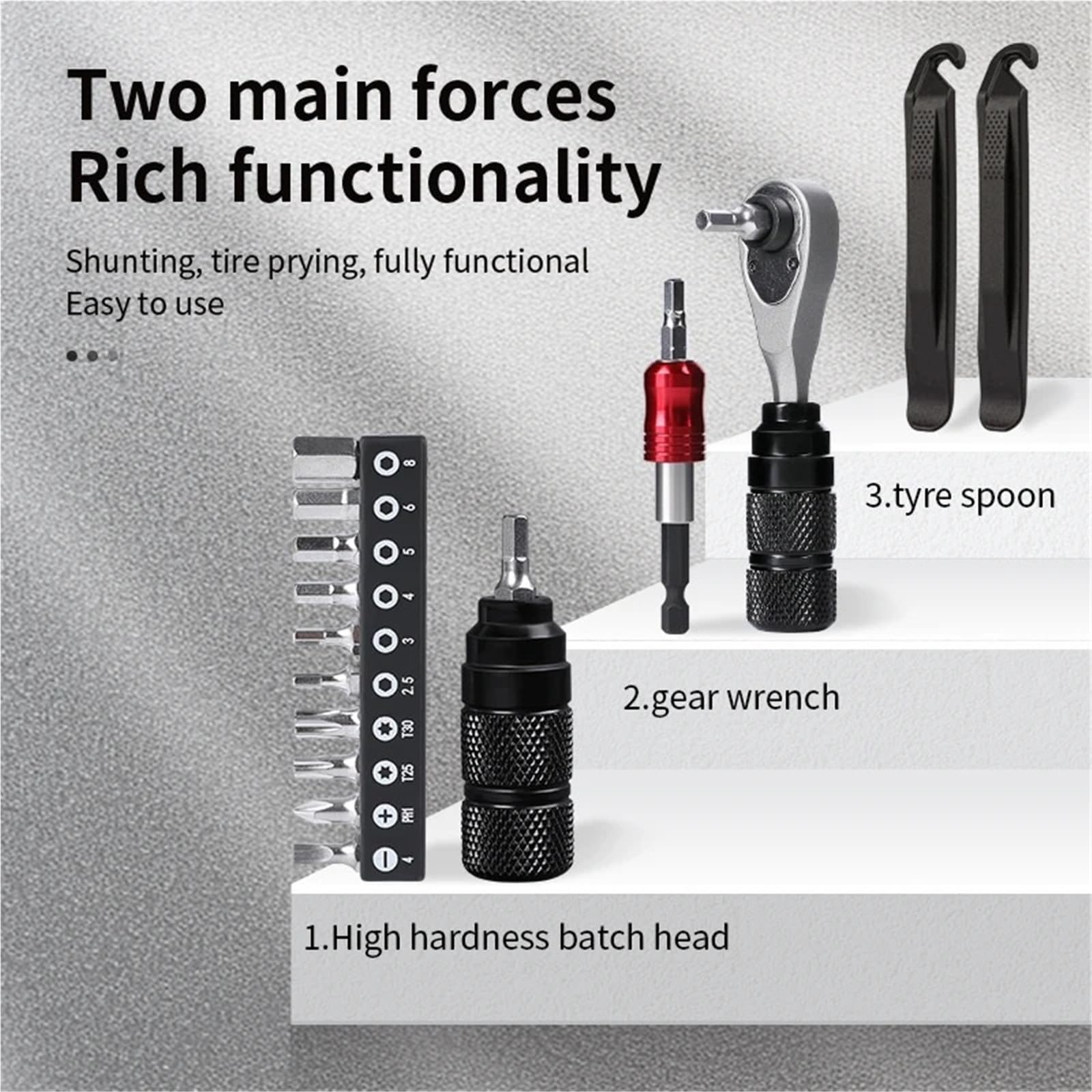 Generico Kit di Strumenti di Riparazione Bici Multifunzione Portatile, Set di Attrezzature Ciclistiche Combinate for La Manutenzione di MTB E Scooter