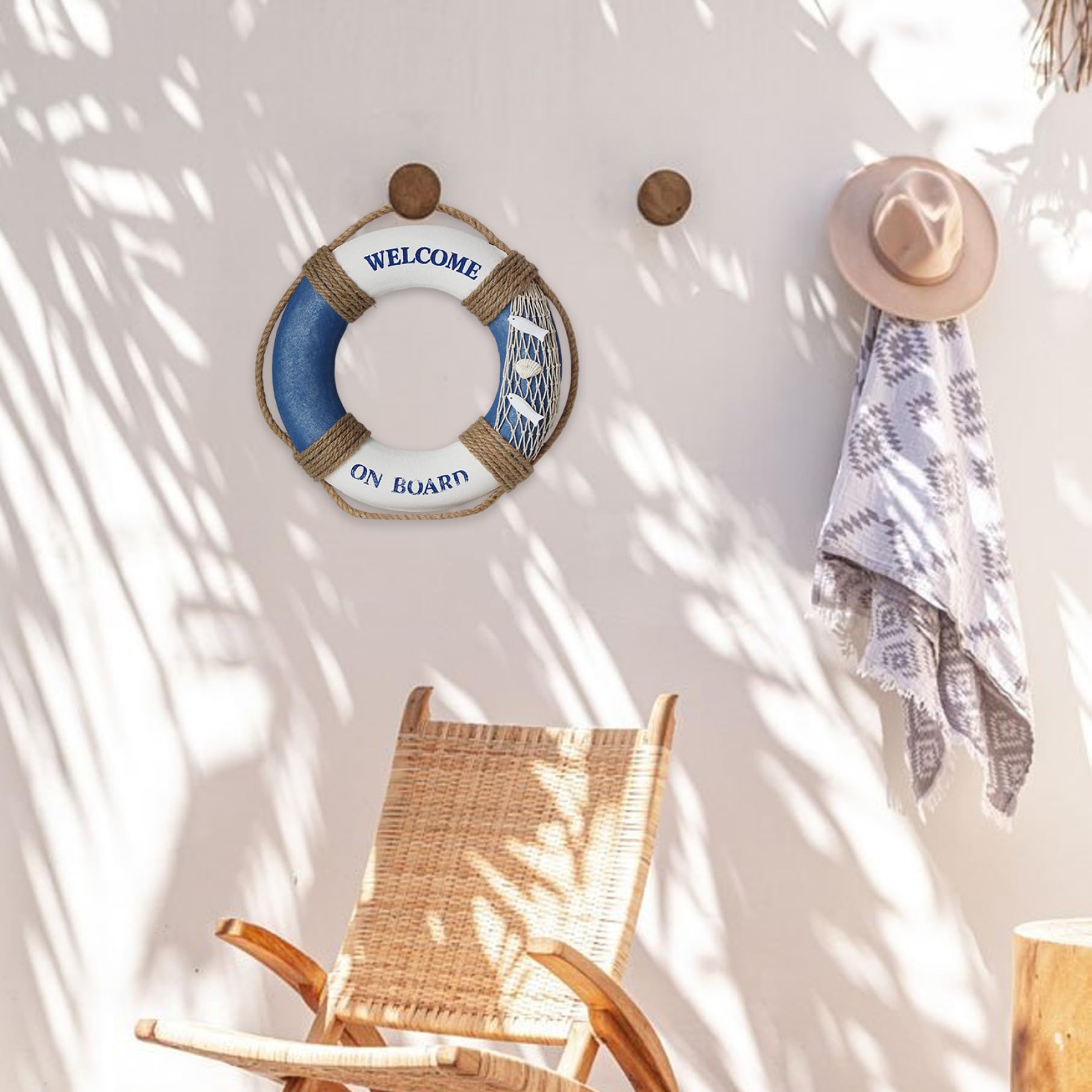 Decoración De Anillo Salvavidas Redondo De 12 Inch Anillo Salvavidas Retro Decoración De Boya Anillo Salvavidas Colgante para Piscina Decoración Artística De Pared para Puerta De Pared para El Hogar